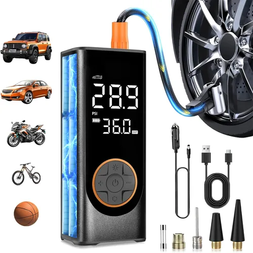 Inflador de neumáticos, compresor de aire portátil, bomba de aire inalámbrica de 150 PSI para neumáticos de automóvil, bomba de neumáticos de 12 V