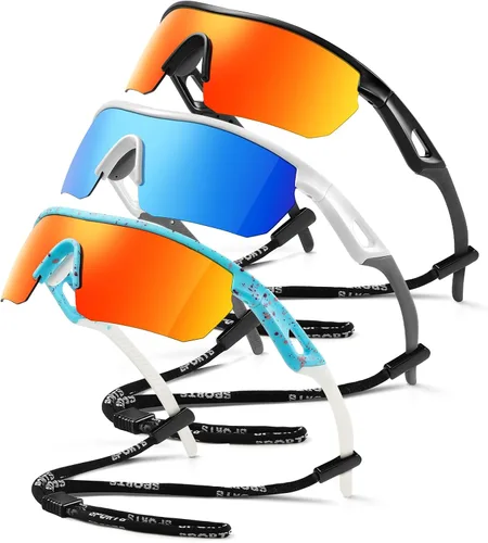 Miniatura 29 de Kids Sunglasses Youth Baseball Sunglasses for Boys Girls 3-12 Polarized Softball Sports Goggles UV Protection