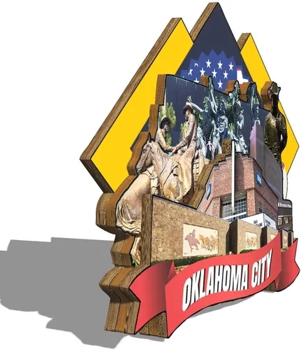 Miniatura 2 de Imán de madera para nevera de Oklahoma City Oklahoma, Estados Unidos, monumentos 3D, recuerdos coleccionables, decoración hecha a mano, 2