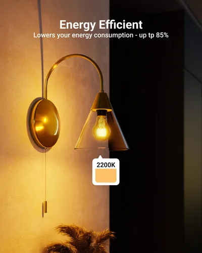 Miniatura 6 de Paquete de 6 bombillas LED Edison vintage, luz de filamento en espiral E26, 5.5 W = 40 W, luz ámbar de 2200 K, regulable, 450 lúmenes, 25000 horas