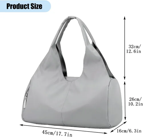 Miniatura 2 de Forestfish Bolsa de gimnasio de yoga para mujer con compartimento para zapatos y bolsillos de almacenamiento húmedos y secos, bolsa de lona ligera