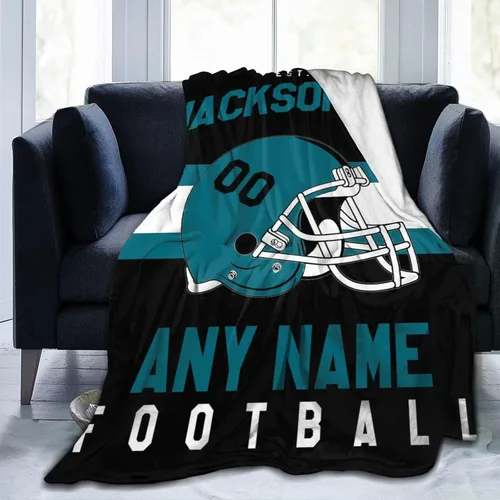 Miniatura 15 de SEAGGS Manta personalizada con diseño de ciudad de fútbol americano, decoración personalizada, manta impresa para añadir cualquier nombre y número