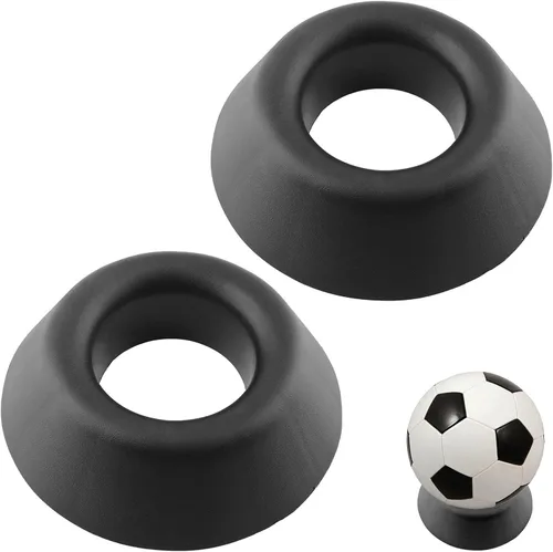 Zorfeter Soporte de bola de soporte, soporte de exhibición de plástico negro de almacenamiento de pelota deportiva