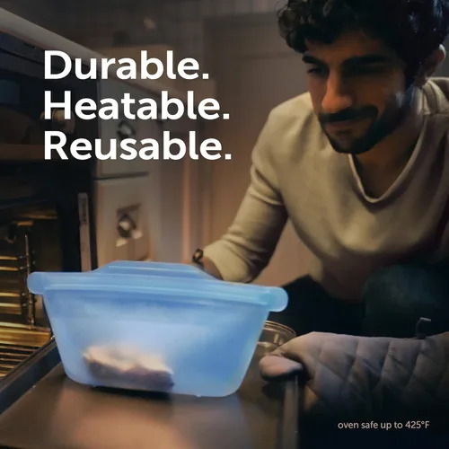 Miniatura 11 de Ziploc Endurables - Recipientes de silicona para almacenamiento de alimentos, aptos para microondas y ecológicos, recipiente pequeño, 2