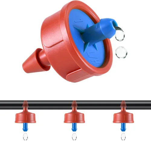 Miniatura 10 de 50 goteros/emisores de riego por goteo compensadores de presión de 0.25 GPH, antiobstrucciones y autolimpiantes emisores de riego por goteo