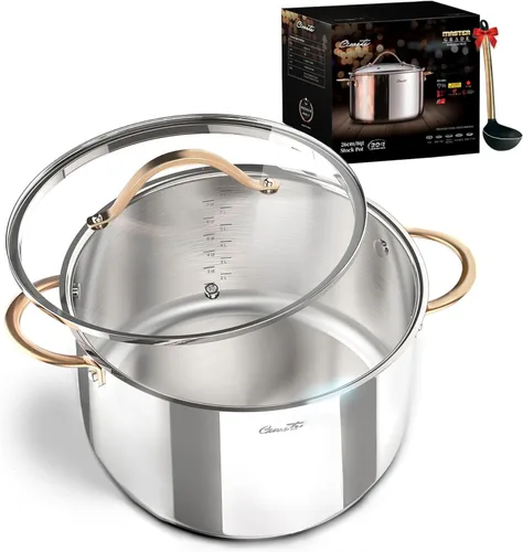Miniatura 13 de Ciwete - Sartén de 2 cuartos con tapa, cacerola de acero inoxidable de tres capas de 2 cuartos con tapa de acero inoxidable, 2 líneas de medición