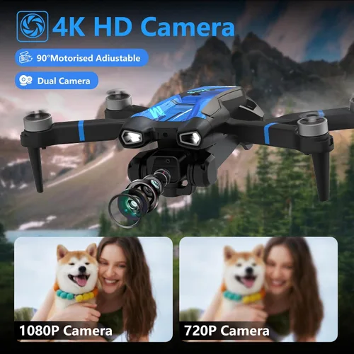 Miniatura 3 de M18LCD Drone con cámara 4K para adultos Drone con pantalla en el controlador Motor sin escobillas Posicionamiento de flujo óptico Modo sin cabeza
