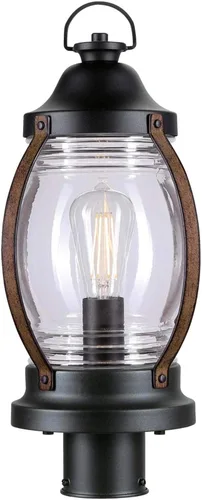 Miniatura 8 de Westinghouse 6120400 Canyon Craftsman - Lámpara de pared para exteriores con sensor de anochecer a amanecer, acabado negro texturizado, vidrio Negro