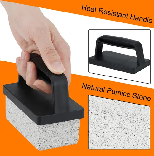 Miniatura 4 de Limpiador de parrilla resistente para Blackstone, ladrillo de limpieza de parrilla con asa, piedra pómez para limpiar parrilla, piscina, fregadero