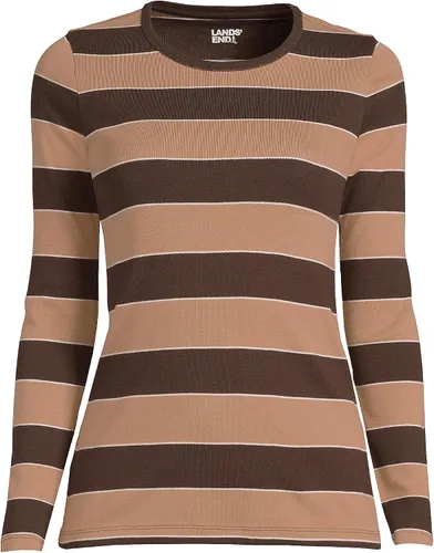 Miniatura 5 de Lands' End - Camiseta de algodón de manga larga y cuello redondo para mujer