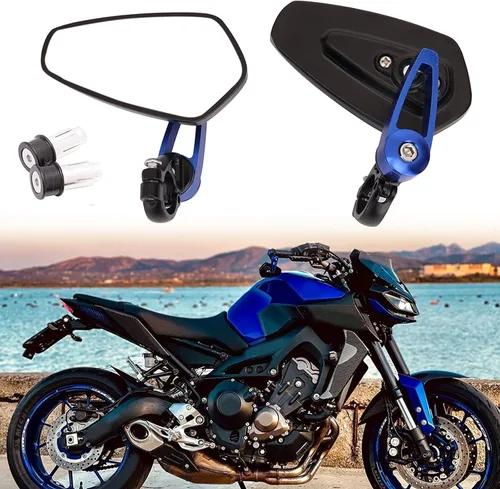 Miniatura 12 de Espejos retrovisores negros de aluminio CNC para extremos de manillar de motocicleta Compatible con GROM MSX125 CB500F Kawasaki Z125 pro Z650 Z750