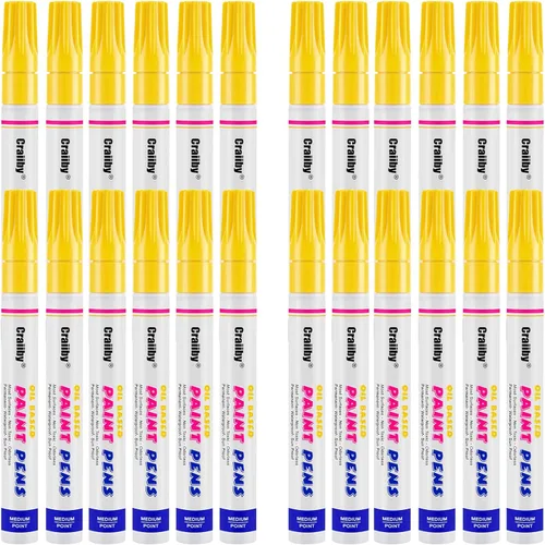 Miniatura 6 de Marcadores de pintura naranja, paquete de 24 bolígrafos de pintura permanente a base de aceite, impermeables, de secado rápido, para pintura