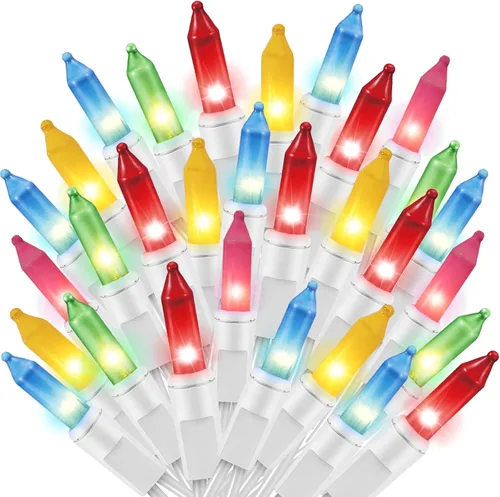 Miniatura 9 de Ultra-brillantes luces de Navidad rosa mini de 100L 19.6 pies, cadena de luces incandescentes UL listadas, se conectan de extremo a extremo, juego