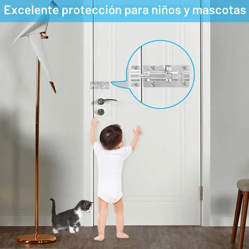 Miniatura 5 de FATLODA Paquete de 2 pestillos de perno de barril, cerradura deslizante de 3 pulgadas, cerraduras deslizantes de acero inoxidable grueso