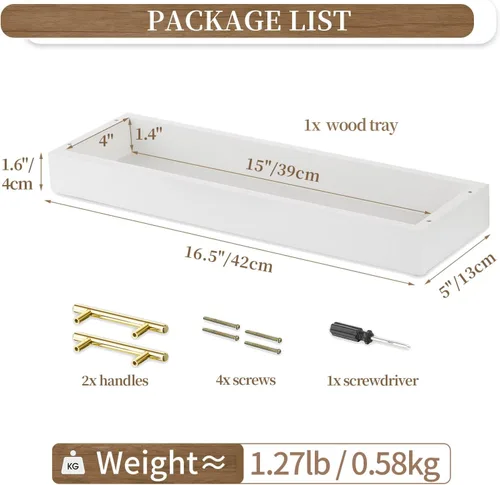 Miniatura 3 de Hanobe Bandeja larga para centro de mesa: bandejas estrechas decorativas portavelas de madera, bandeja de centro de mesa con asas para decoración