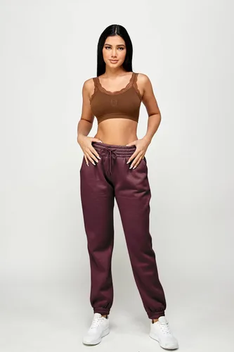 Miniatura 32 de IUUI Pantalones deportivos de cintura alta para mujer, con bolsillos, de algodón, holgados, atléticos