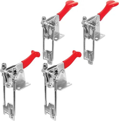 Miniatura 12 de POWERTEC 48 pulgadas universal T-Track 2PK con abrazadera de palanca de sujeción horizontal 4 unidades y placa de montaje para plantillas