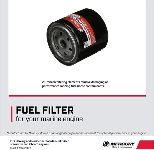 Miniatura 4 de Mercury 802893T Filtro de combustible de separación de agua para sistemas de filtro de montaje remoto