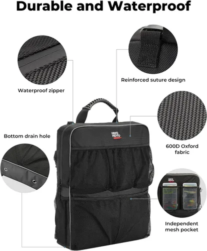 Miniatura 2 de KEMIMOTO Bolsa de almacenamiento para barco, mochila para asiento de barco, organizador de almacenamiento de barco con bolsillos de malla, bolsa