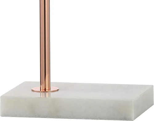 Miniatura 6 de JONATHAN Y Lámpara de mesa moderna de metal y mármol de cobre de 22.25 pulgadas, lámpara de mesita de noche contemporánea de mediados de siglo