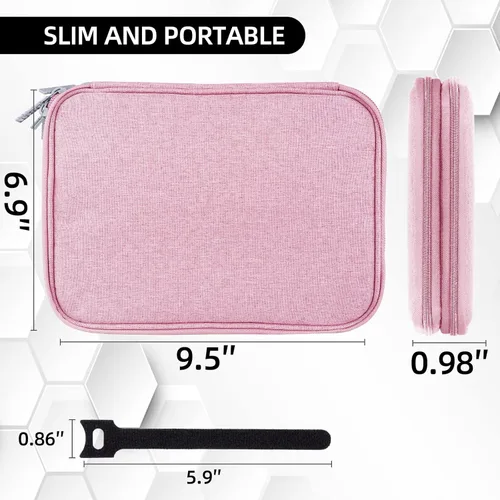 Miniatura 4 de Estuche organizador electrónico de viaje, bolsa para cables de viaje, resistente al agua, bolsa de doble capa para cables, cables, iPad Mini, regalo