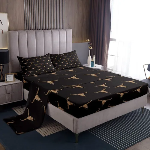 Miniatura 9 de Erosebridal Woodland Animals Bed Sheets Twin Bear Deer Wolf Hunting Theme Sheet Set for Kids Boys Girls Rustic Cabin Lodge Decor Sheets Farmhouse