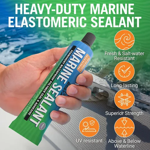 Miniatura 2 de Sellador y adhesivo marino, calafateo impermeable de grado marino, sellador de agua de alta temperatura para barco, automóvil y RV, sin silicona