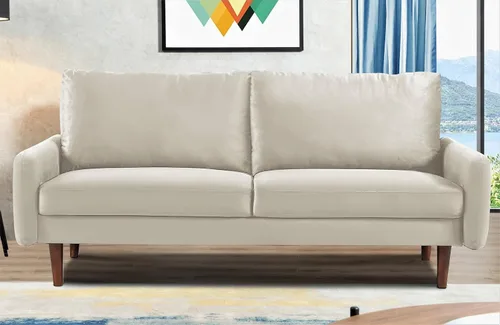 Miniatura 9 de Container Furniture Direct Kent - Sofá de terciopelo para salas de estar modernas y espacios compactos, cómodo sofá de 3 plazas, muebles de estudio