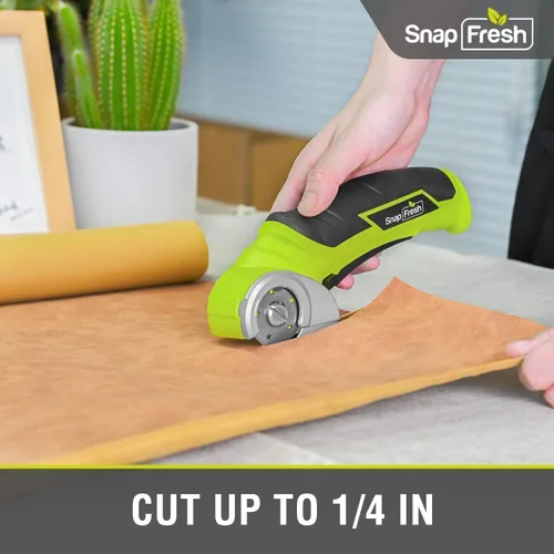 Miniatura 5 de SnapFresh Tijeras Eléctricas Inalámbricas, Cortador de Caja Mini Eléctrico de 4V, Herramienta de Corte de Alfombra y Cartón con Hoja