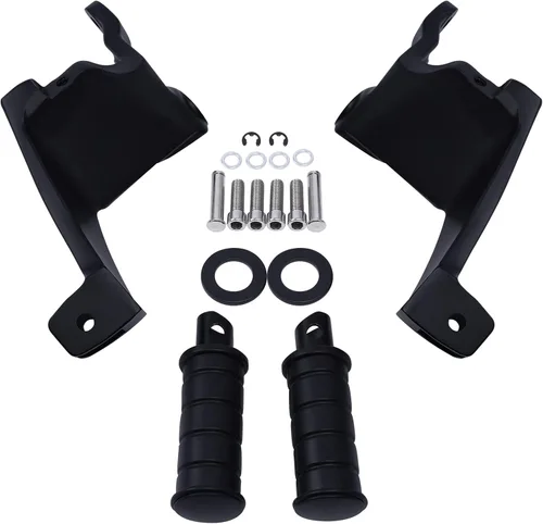 Miniatura 4 de TCT-MOTORPARTS Estriberas de pasajero Pedales Reposapiés de montaje para Boardwalk High Ball Victory Vegas Gunner Highball Kingpin Boardwalk Negro