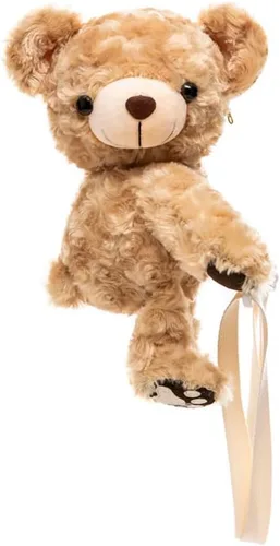 Bolso cruzado de oso de peluche, bonito bolso de hombro con correas ajustables, diseño de animales de peluche
