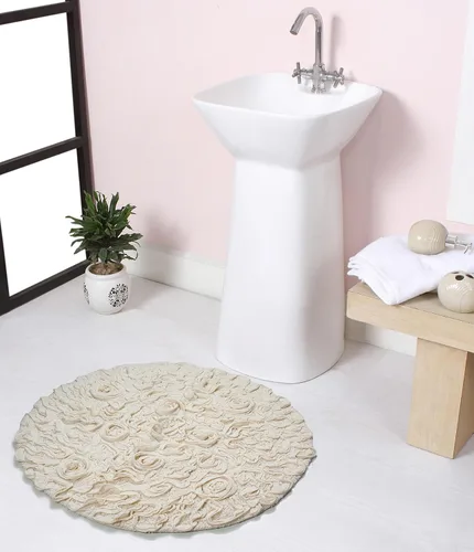 Miniatura 138 de Home Weavers Bell Flower Collection - Tapetes de baño copetudos 100 % algodón, extrasuaves y absorbentes, antideslizantes, lavables a máquina, lino