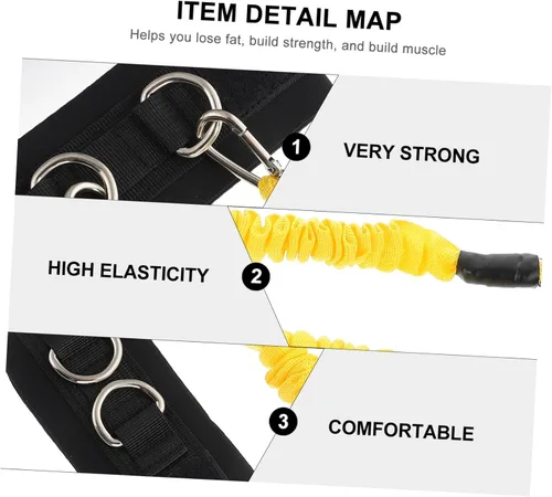 Miniatura 3 de Happyyami Bandas de resistencia profesional con correas de tobillo portátiles para entrenamiento de piernas y caderas, bandas de tubo para gimnasio
