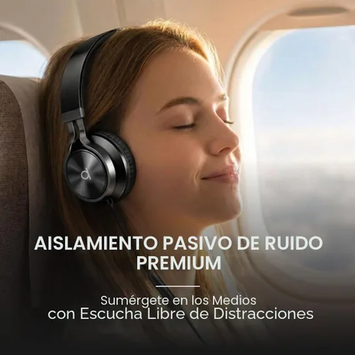 Miniatura 5 de Artix CL750 audífonos plegables con aislamiento de sonido, supraaurales, con cable, con micrófono y control de volumen, audífonos estéreo