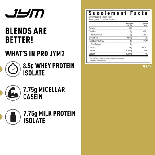 Miniatura 2 de Pro Jym Supplement Science - Proteína en Polvo de claras de huevo, leche, proteína de suero aislada y caseina micelar