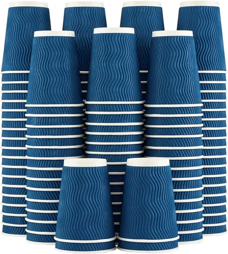 Miniatura 7 de Lamosi Vasos de café de 10 onzas – Paquete de 120, Vasos de Papel Corrugado Aislante Desechables de 10oz, Vasos de Pared Ondulada Kraft para Bebidas