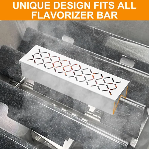Miniatura 7 de DcYourHome Caja de ahumador en forma de V para parrilla de gas de carbón y propano, caja de ahumador de virutas de madera de acero inoxidable