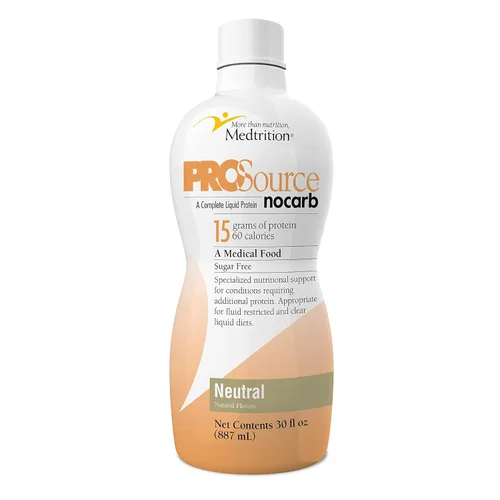 Miniatura 10 de Péptidos de colágeno líquido tipo I, III, 0.53 oz de proteína por onza. Prosource NoCarb Berry Punch Bottle Medtrition