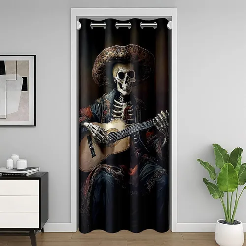 Miniatura 8 de Castle Fairy Cowboy Boots Door Curtain for Doorways Privacy Bohemia Musical Guitar Doorway Curtain Western Rustic Cowgirl All Season Blackout