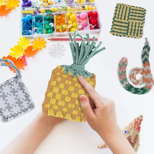 Miniatura 7 de 800 PCS bucles de tejido de 7 pulgadas de tamaño tradicional temática neutra, 10 colores para telar de agarraderas, bucles de repuesto para tejido