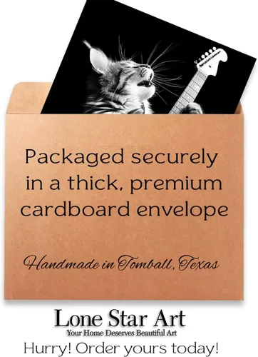 Miniatura 3 de Purrrfect - Póster sin marco de 11 x 14 pulgadas, arte de rockero felino, decoración de pared musical de guitarra eléctrica, ambiente clásico