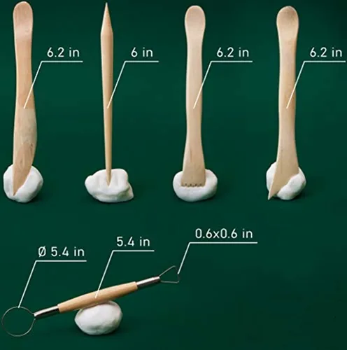 Miniatura 6 de Zittop Juego de herramientas de escultura de arcilla polimérica – Kit de herramientas de cerámica de cerámica y arcilla para modelar madera – Kit