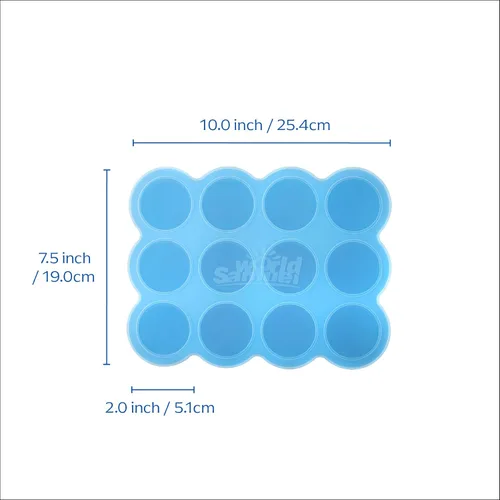 Miniatura 9 de Samuelworld Contenedor de almacenamiento de alimentos para bebés, 12 porciones x 2.5 onzas, bandeja de silicona sin BPA con tapa de clip para Azul