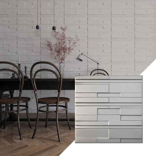 Miniatura 11 de Ekena Millwork 19 5/8 pulgadas de ancho x 19 5/8 pulgadas de alto, ladrillo desplazado EnduraWall decorativo 3D, cobre envejecido
