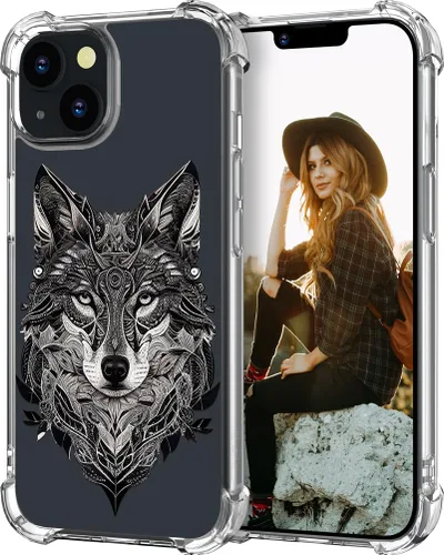 Miniatura 46 de Hungo Funda compatible con iPhone 15 Plus para mujer, diseño floral transparente, lindo, flor azul rosa Rosas Azules