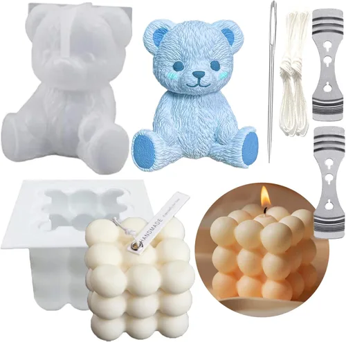 Miniatura 10 de Moldes cruzados de silicona para velas cruzadas, moldes de freshie de automóvil para cuentas aromáticas para freshies, moldes de resina epoxi