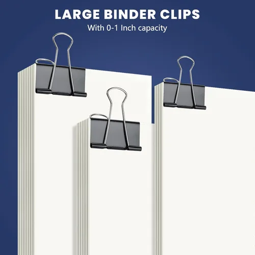 Miniatura 2 de 72 piezas de clips de carpeta extra grandes de 2 pulgadas, clip de papel grande, clips de papel jumbo a granel, abrazadera de papeleo grande