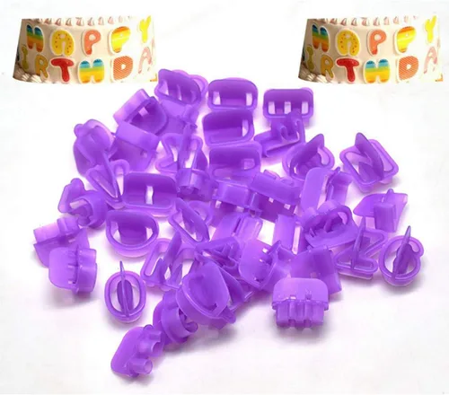 Miniatura 3 de Cortadores de letras de fondant, cortadores del alfabeto, juego de cortador de fondant de letras y números, 40 piezas, moldes de fondants