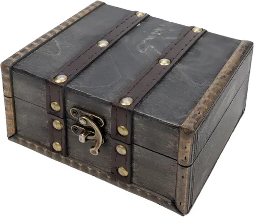 Miniatura 11 de Caja de madera KUMGROT con tapa con bisagras - Caja de regalo vintage con superficie escribible, caja de almacenamiento de madera maciza hecha a