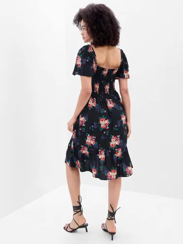 Miniatura 2 de GAP Vestido midi de manga corta con cuello cuadrado para mujer